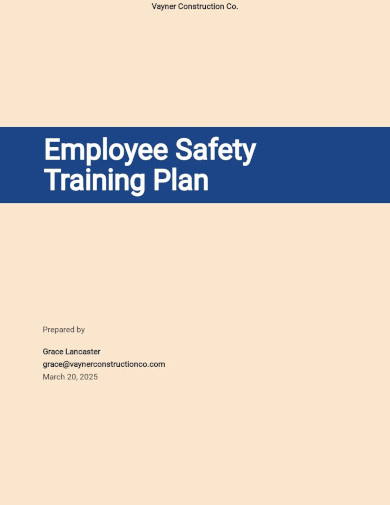 employee safety training plan template