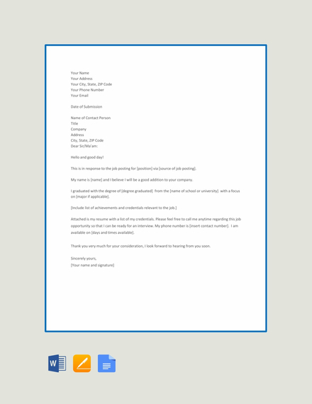 93 Best Application Letter Templates & Samples - PDF, DOC