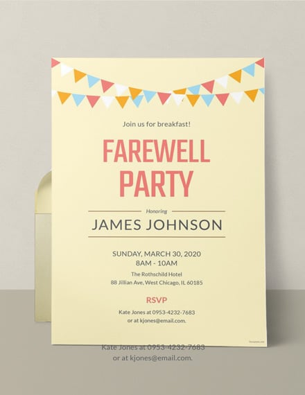 farewell breakfast party invitation template