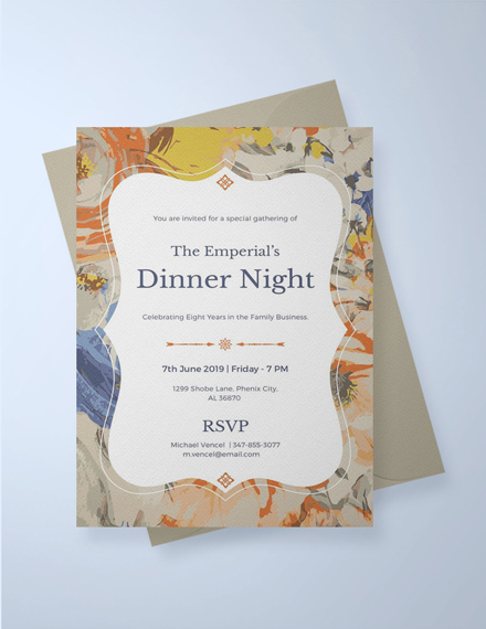 23 Dinner Invitation Card Templates PSD AI Word