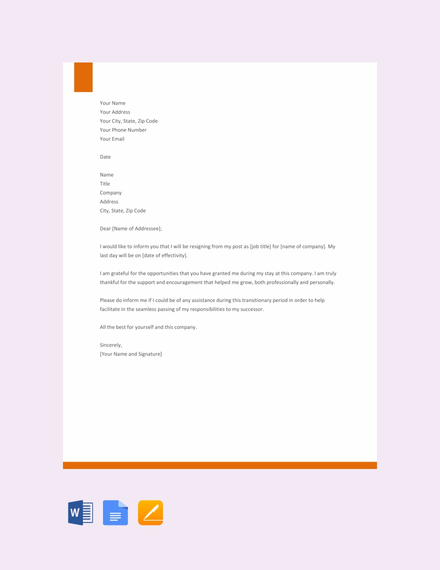 26+ Resignation Letter Examples - PDF, DOC