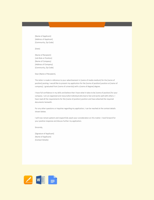 95 Best Free Application Letter Templates Samples PDF DOC Free Premium Templates