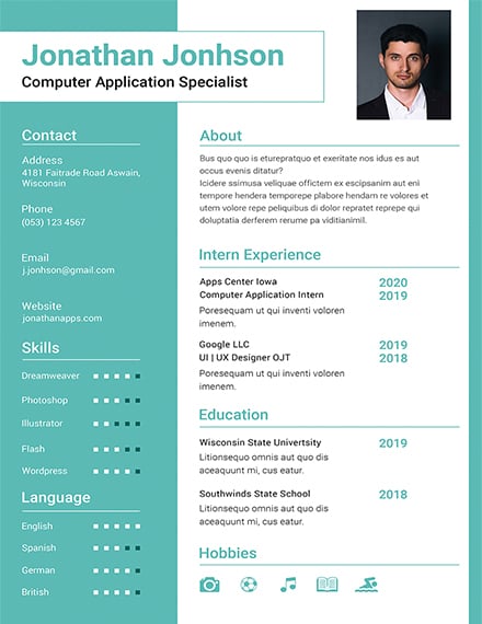 Two Page Resume For Graduate Freshers / Resume Formats Sample of a
