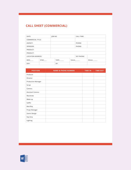 free-call-sheet-template