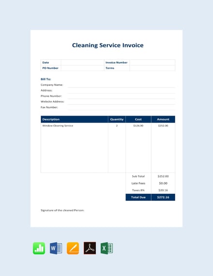 free cleaning service invoice template 440x570 1