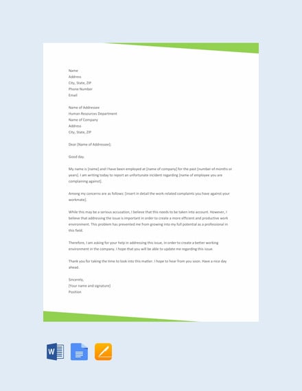 free-complaint-letter-to-hr-template