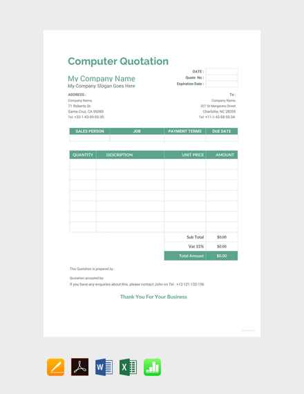 57+ Quotation Templates - PDF, DOC, Excel | Free & Premium Templates