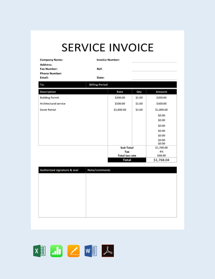 free construction service invoice template 440x570 1