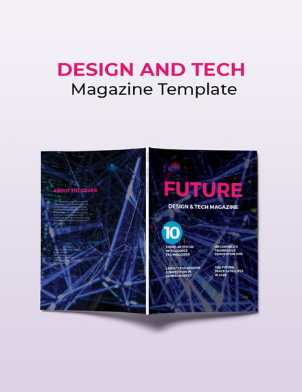 free design and tech magazine template 1x