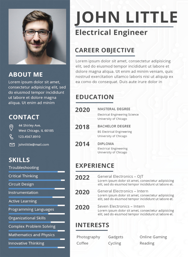 free electrical engineer fresher resume template