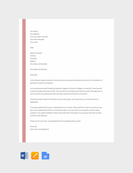 55+ Cover Letter Templates - PDF, Ms Word, Apple Pages, Google Docs ...