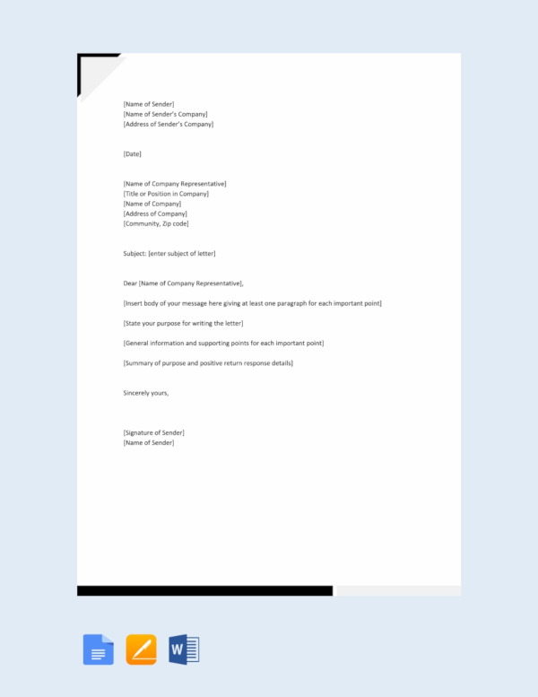 free formal business letter template