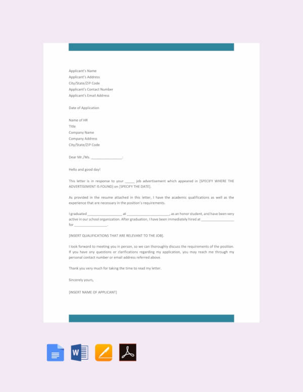 Job Application Letter Pdf File, Free Formal Job Application Letter Template, Job Application Letter Pdf File