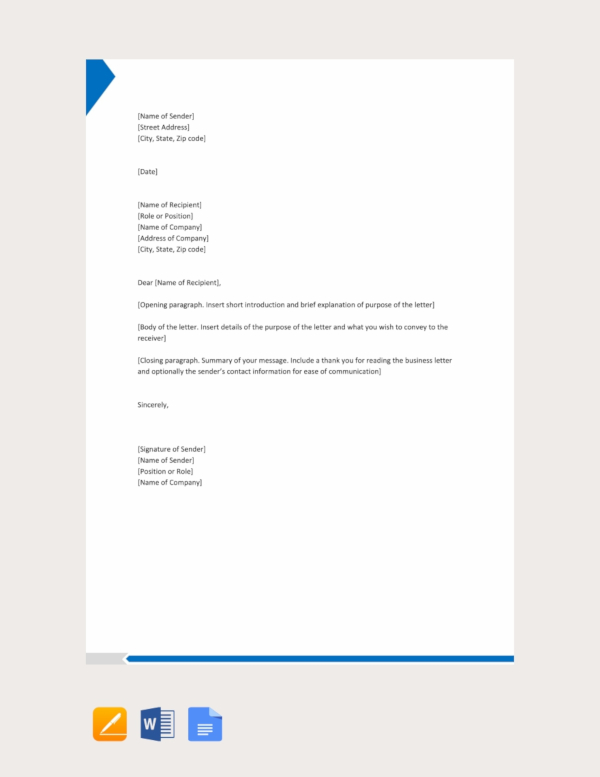 Formal Letter Example Word Document