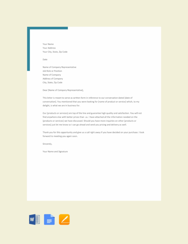 63+ Formal Letter Format Template