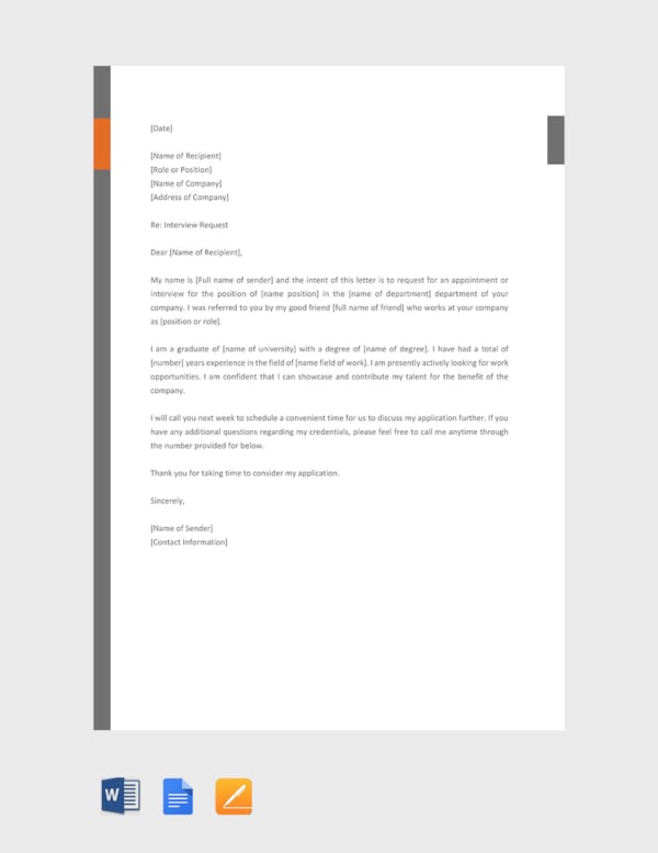 free formal request letter template