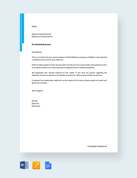 15+ Payment Reminder Letter Templates - Pdf, Google Docs, Apple Pages