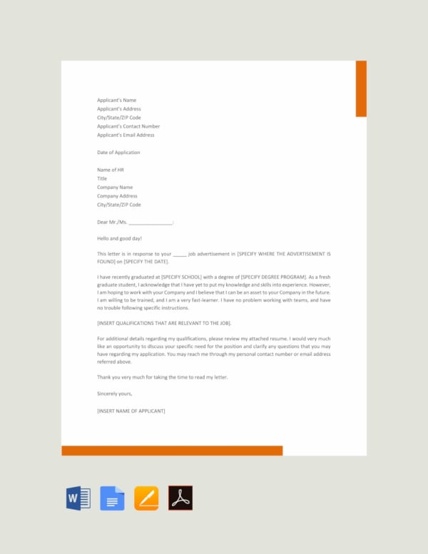 job application letter pdf free download