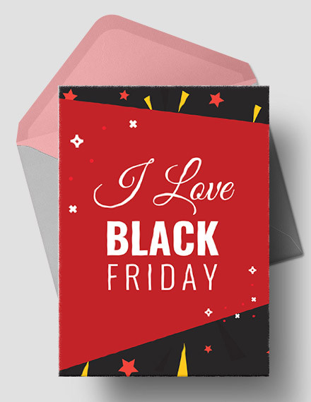 Free I Love Black Friday Greeting Card Template