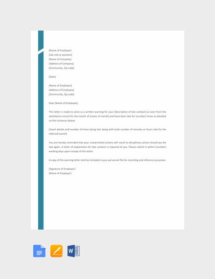 13+ Warning Letter Templates - Word, Google Docs,Apple Pages