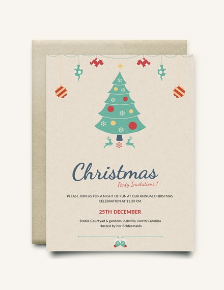 free modern christmas party invitation template