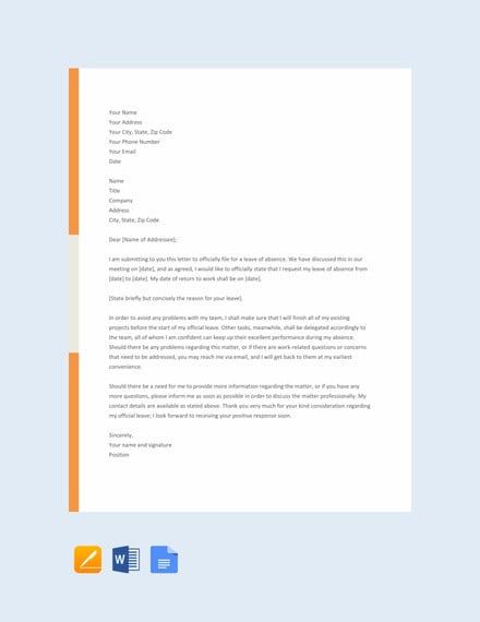 free-official-leave-letter-template