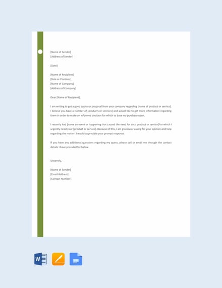 free professional request letter template