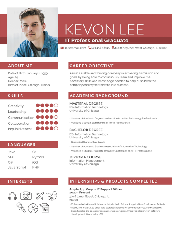 make my resume for fresher online free