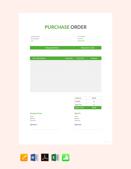 free purchase order