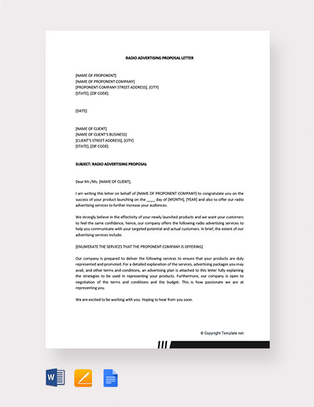 12+ Proposal Letter Templates - Free Sample, Example Format Download ...