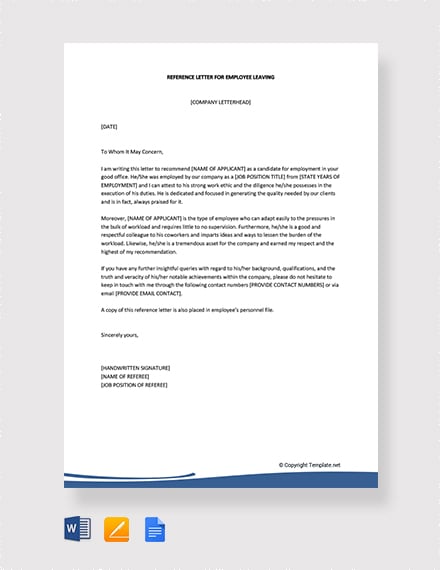 free-reference-letter-for-employee-leaving