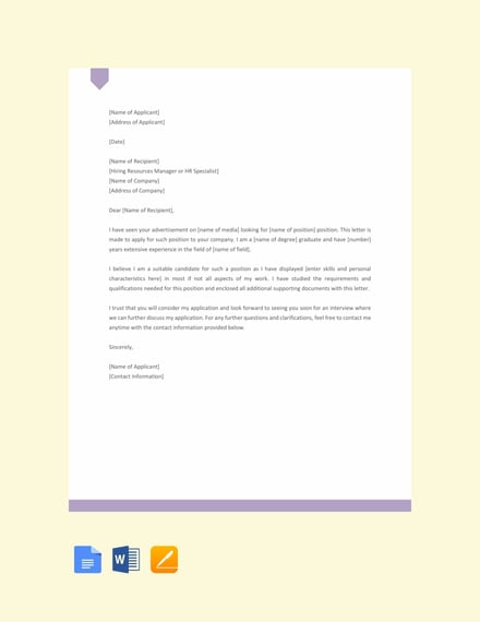 free request letter for job template