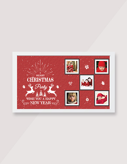 free retro christmas family photo card template