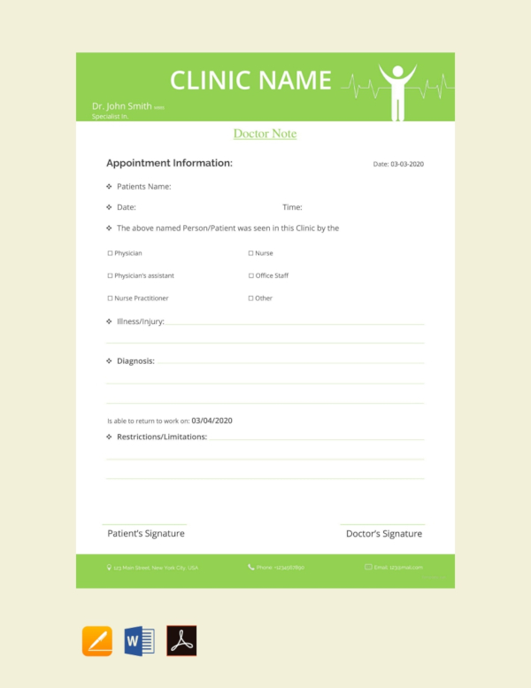 37 free doctors note templates free premium templates