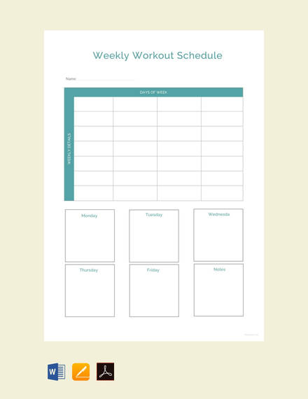 free sample workout schedule