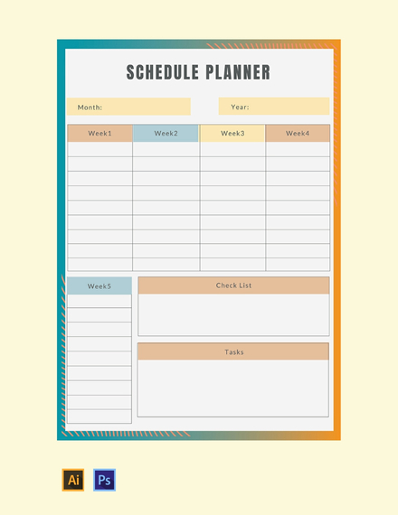 free schedule planner template 440x570