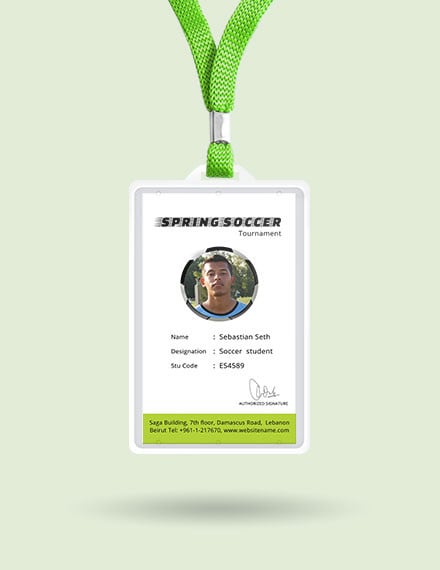 free soccer identity card template