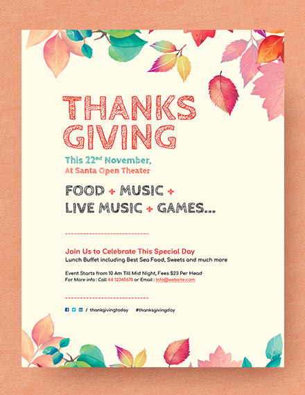 free thanksgiving flyer template