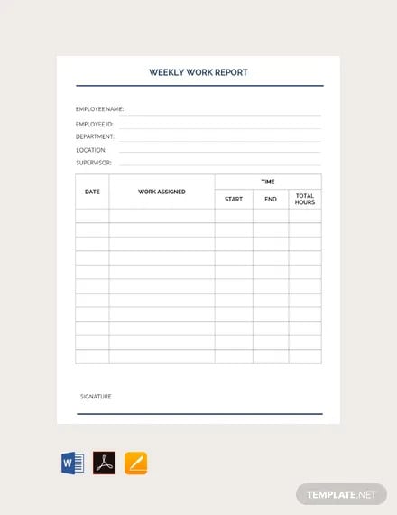 free-weekly-work-report-template