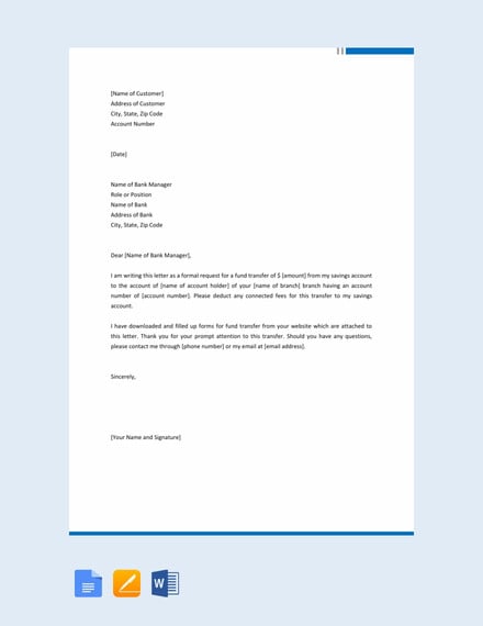 10 Fund Transfer Letter Templates Pdf Doc Apple Pages Google