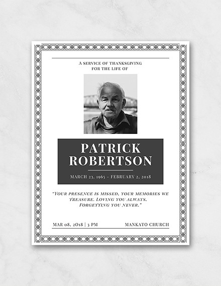 48+ Funeral Program Templates in PDF | MS Word | Pages | Google Docs ...