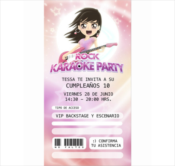 girl rock party invitation example