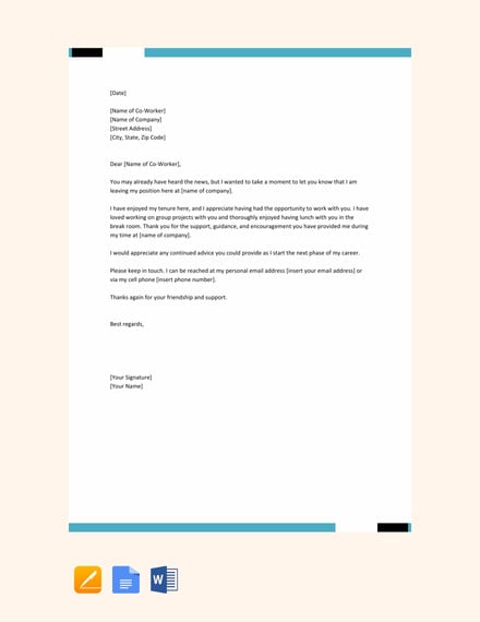 10+ Goodbye Letters To Coworkers - Word, PDF