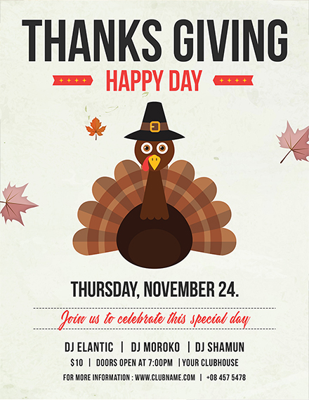 Happy Thanksgiving Flyer Template