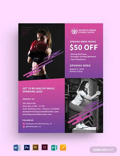 health sports fitness flyer template
