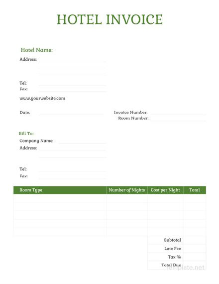 Hotel Invoice Template