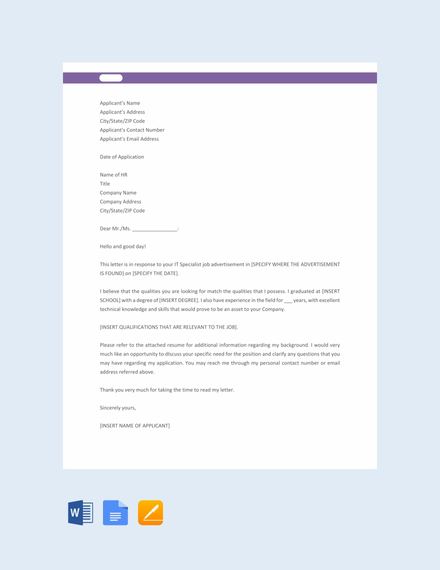 Free 41+ Job Application Letter Examples, PDF, DOC | Free & Premium ...