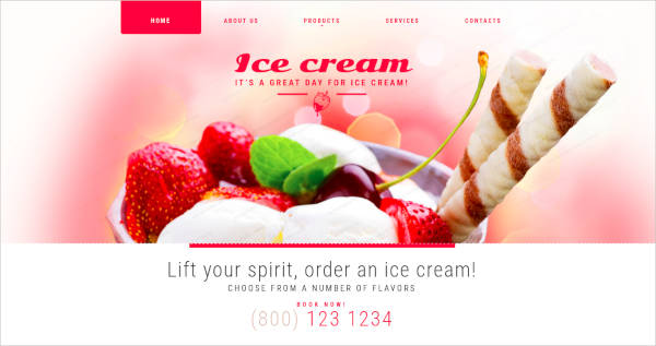 ice cream website template