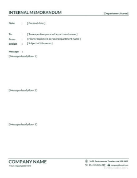 Internal Meeting Memo Format