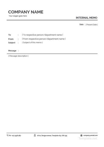 Internal Meeting Memo Template